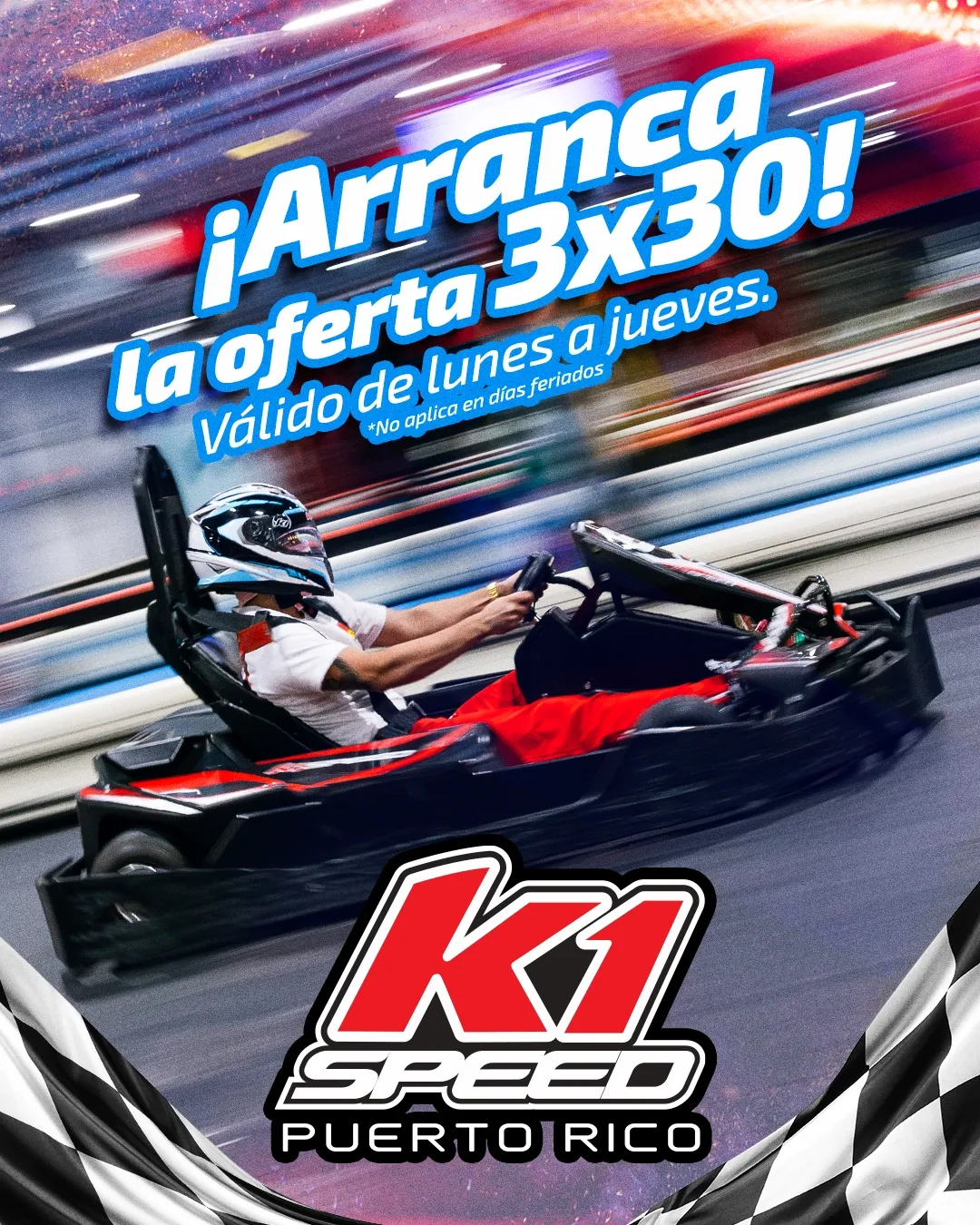 Promoción 3 x $30 en K1 Speed